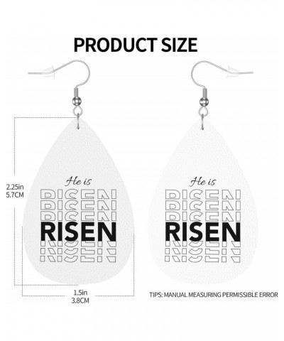 He Is Risen Happy Easter Day Earrings For Women Girls Faux Leather Earrings Pendant Teardrop Dangle Drops Earrings $8.49 Earr...