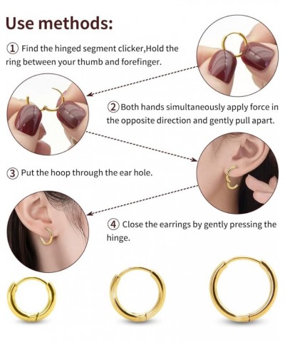 Multiple Sets Small Gold Hoop Earrings for Women Flat Back Stud Earrings Set with CZ Pearl Cartilage Earring for Helix Conch ...