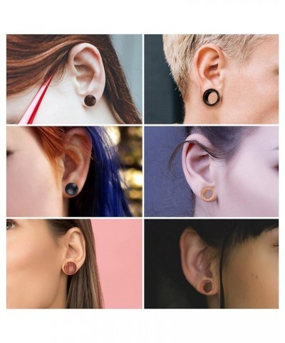 1Pairs Wood Hollow Ear Gauge Plugs Tunnels Saddle Expander Piercing Jewelry Hollow, style2 $7.07 Body Jewelry