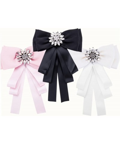 2 pcs christmas ribbon pink tie rhinestone ribbon bow hair ties bow brouche for women broches jewelry 22.3*15CMx2pcs Pinkx2pc...