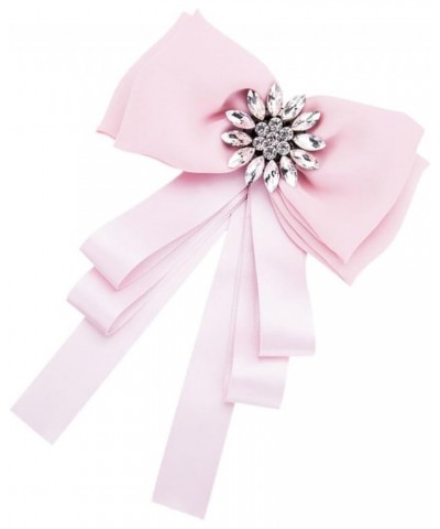 2 pcs christmas ribbon pink tie rhinestone ribbon bow hair ties bow brouche for women broches jewelry 22.3*15CMx2pcs Pinkx2pc...