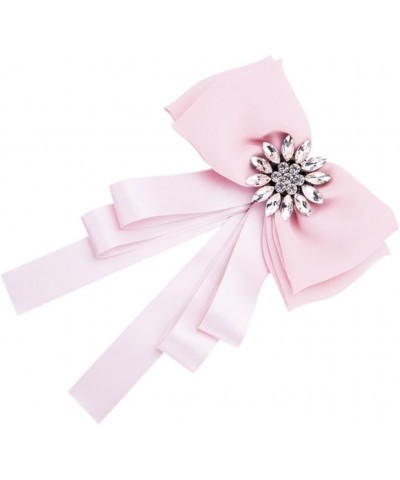 2 pcs christmas ribbon pink tie rhinestone ribbon bow hair ties bow brouche for women broches jewelry 22.3*15CMx2pcs Pinkx2pc...