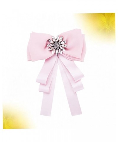 2 pcs christmas ribbon pink tie rhinestone ribbon bow hair ties bow brouche for women broches jewelry 22.3*15CMx2pcs Pinkx2pc...