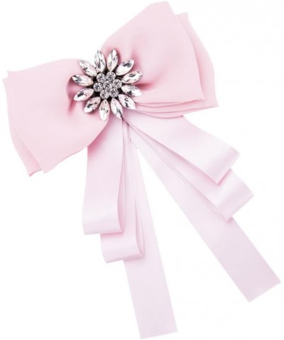 2 pcs christmas ribbon pink tie rhinestone ribbon bow hair ties bow brouche for women broches jewelry 22.3*15CMx2pcs Pinkx2pc...