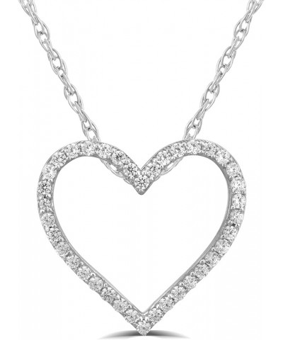 Adorable 1/4-1 CT TW Lab Grown Diamond Heart Necklace For Women | 925 Sterling Silver Diamond Pendant Necklace for Women | Ac...