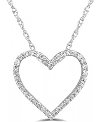 Adorable 1/4-1 CT TW Lab Grown Diamond Heart Necklace For Women | 925 Sterling Silver Diamond Pendant Necklace for Women | Ac...