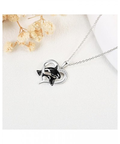 Orca/Opossum Necklace Sterling Silver Orca Killer Whale Mother Daughter Orca Jewelry Gifts for Women Girls Orca $20.34 Necklaces