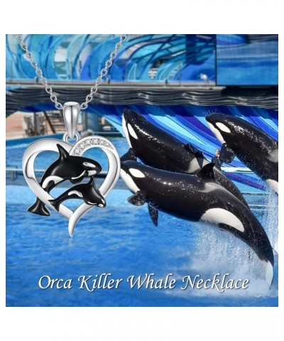 Orca/Opossum Necklace Sterling Silver Orca Killer Whale Mother Daughter Orca Jewelry Gifts for Women Girls Orca $20.34 Necklaces