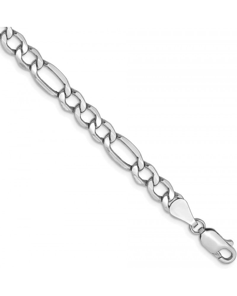 14k White Gold 5.35mm Figaro Chain Necklace - with Secure Lobster Lock Clasp 8.0 Inches $178.00 Bracelets