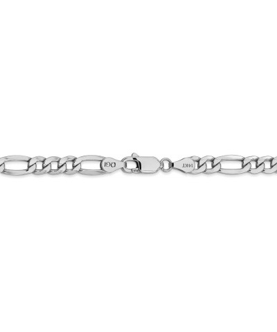 14k White Gold 5.35mm Figaro Chain Necklace - with Secure Lobster Lock Clasp 8.0 Inches $178.00 Bracelets