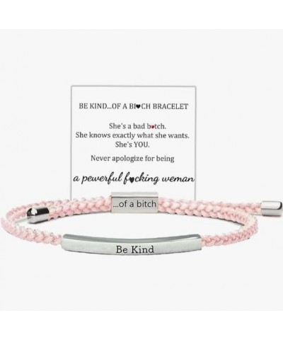 Be Kind Of A Bitch Tube Bracelet,Be Kind...Of A Bitch Mantra Bracelet,Adjustable Hand Braided Inspirational Bracelets,Friends...