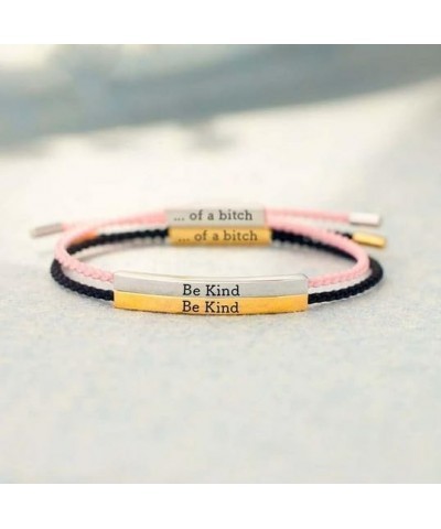 Be Kind Of A Bitch Tube Bracelet,Be Kind...Of A Bitch Mantra Bracelet,Adjustable Hand Braided Inspirational Bracelets,Friends...