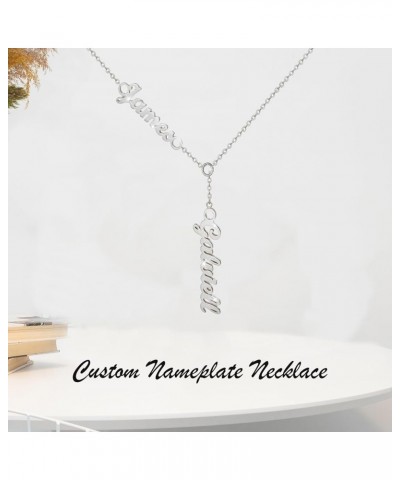 Personalized 2 Names Necklace Custom Any Name Pendant S925 Sterling Silver Couple Nameplate Jewelry Gifts for Women Friend Gi...