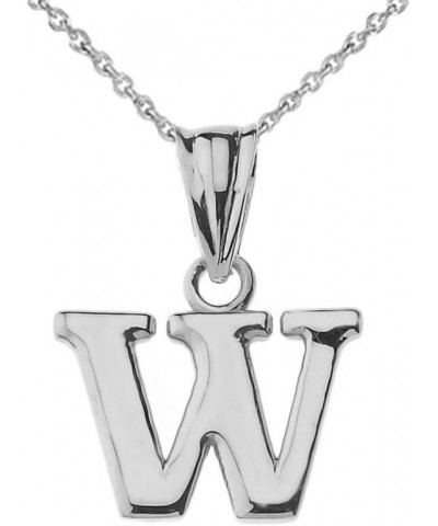 14K White Gold Fine Dangling Initial A-Z Charm Pendant with Rolo Chain - Your Choice of Chain Lengths 16.0 Inches W $94.59 Ne...