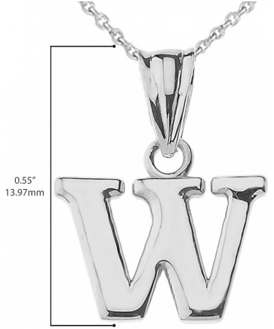 14K White Gold Fine Dangling Initial A-Z Charm Pendant with Rolo Chain - Your Choice of Chain Lengths 16.0 Inches W $94.59 Ne...