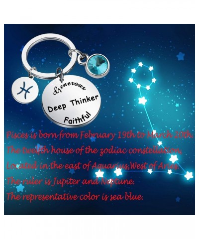 12 Zodiac Constellation Keychain Birthstone Astrology Horoscope JewelryBirthday Gift Gift For Family Friend Deep Thinker Fait...