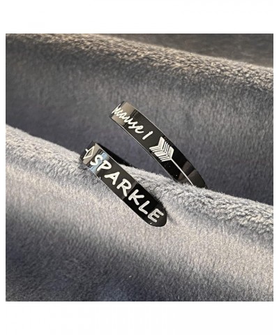 Opening Black Keep Going ring Stainless Steel Adjustable Never give up Jewelry Inspirational Opening Stacking Cute Hiphop Ban...