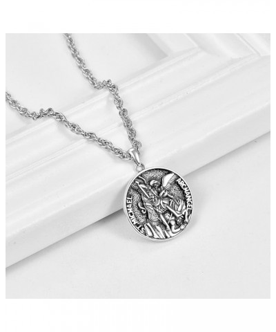 925 Sterling Silver Necklace for Men Women Jewelry Gift with Gift Box St Micheal-Personized $20.90 Necklaces