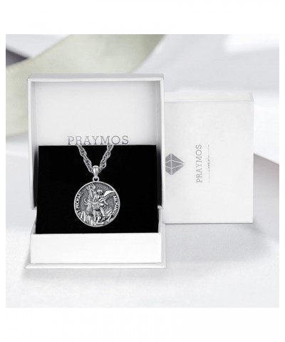 925 Sterling Silver Necklace for Men Women Jewelry Gift with Gift Box St Micheal-Personized $20.90 Necklaces