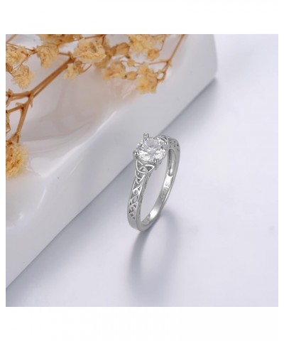 Moissanite Engagement Rings for Women, Women's 925 Sterling Silver Engagement Ring Moissanite Promise Rings 1CT D Color VVS1 ...