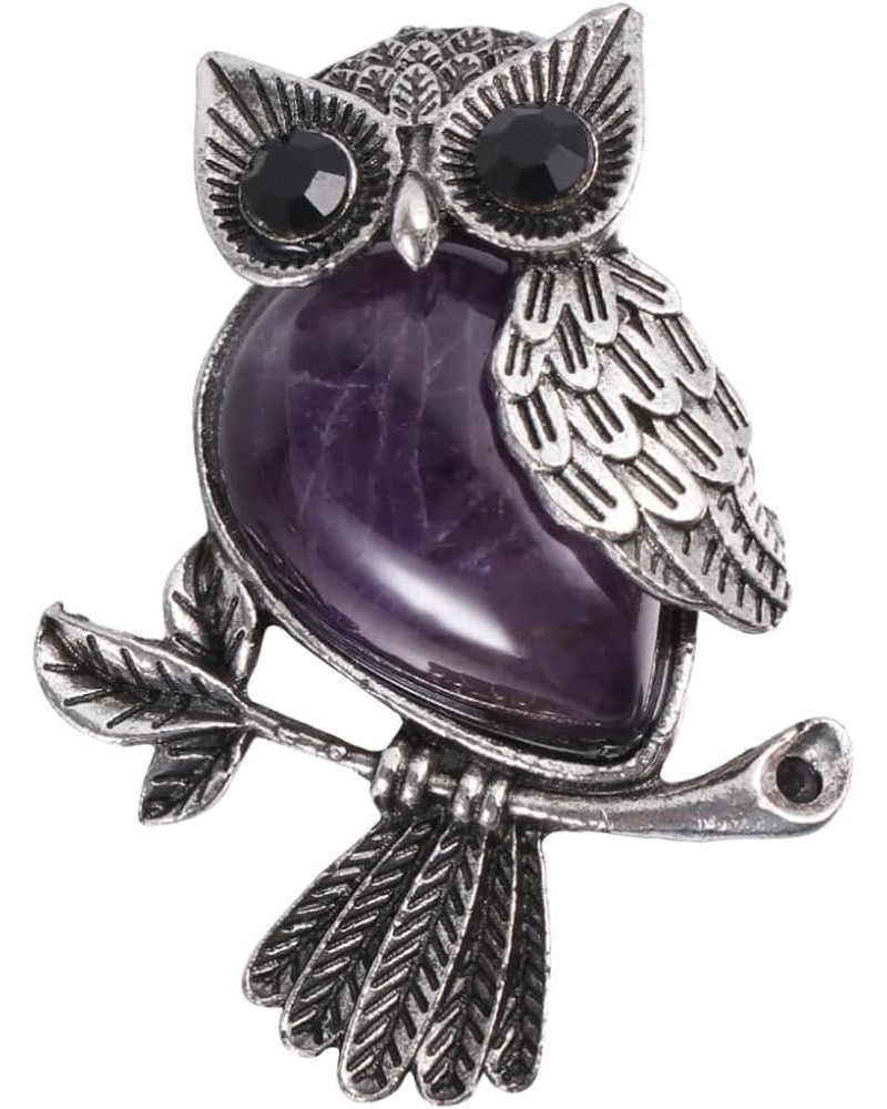 1PC owl brooch scarf pin animal brooch clothes brooch Animal Breast Pin Rhinestone Brooch Pin Gemstone 5*4*1.5cm Purple $6.25...