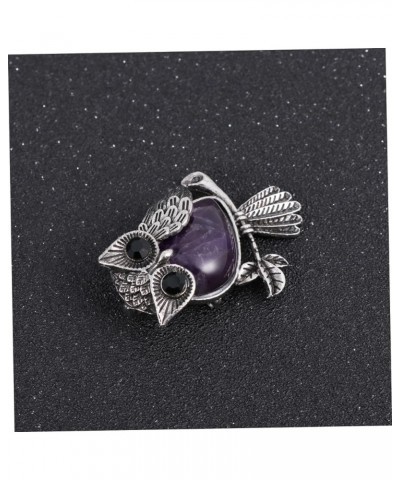 1PC owl brooch scarf pin animal brooch clothes brooch Animal Breast Pin Rhinestone Brooch Pin Gemstone 5*4*1.5cm Purple $6.25...