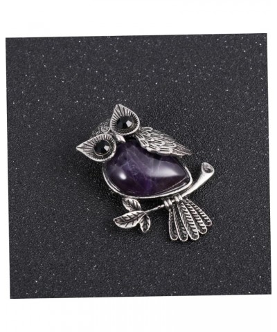 1PC owl brooch scarf pin animal brooch clothes brooch Animal Breast Pin Rhinestone Brooch Pin Gemstone 5*4*1.5cm Purple $6.25...