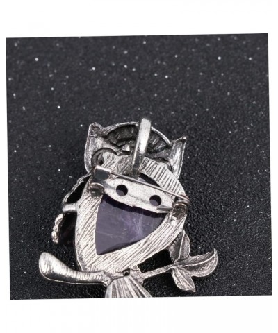 1PC owl brooch scarf pin animal brooch clothes brooch Animal Breast Pin Rhinestone Brooch Pin Gemstone 5*4*1.5cm Purple $6.25...