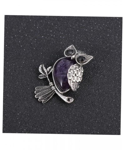 1PC owl brooch scarf pin animal brooch clothes brooch Animal Breast Pin Rhinestone Brooch Pin Gemstone 5*4*1.5cm Purple $6.25...