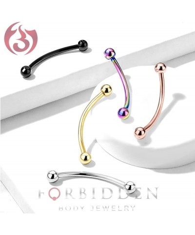 16g 12-16mm Surgical Steel Curved Barbell with Solid Ends for Snake Eyes Tongue Piercing 16 Millimeters Silver Tone $7.83 Bod...