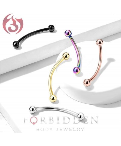 16g 12-16mm Surgical Steel Curved Barbell with Solid Ends for Snake Eyes Tongue Piercing 16 Millimeters Silver Tone $7.83 Bod...