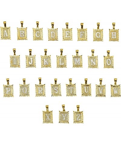 10K Two Tone Medium Block Initial Charm Pendant (A - Z) T $33.48 Pendants