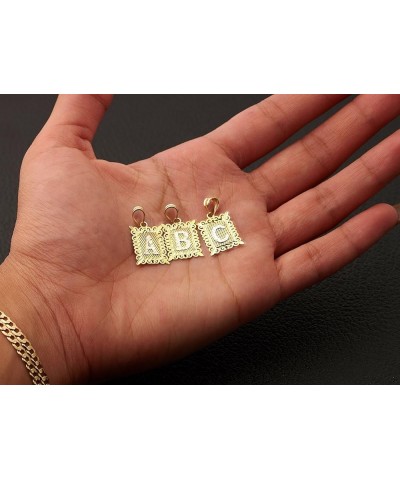 10K Two Tone Medium Block Initial Charm Pendant (A - Z) T $33.48 Pendants