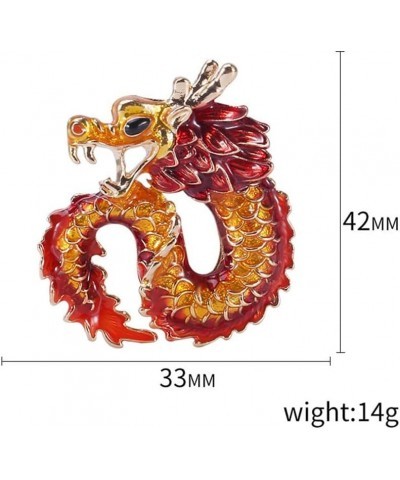 Dragon Brooch Pin Vintage 12 Zodiac Dragon Totem Brooch Lapel Pin for Women Men Fashion Scarf Collar Pin Corsage Jewelry Gold...