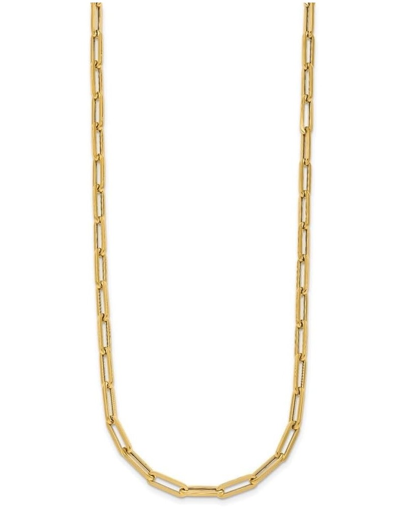 14K Gold Polished 4 mm Flat Paperclip Link Chain Necklace for Women 18" to 34 24.0 Inches Yellow Gold $295.49 Necklaces