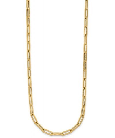 14K Gold Polished 4 mm Flat Paperclip Link Chain Necklace for Women 18" to 34 24.0 Inches Yellow Gold $295.49 Necklaces