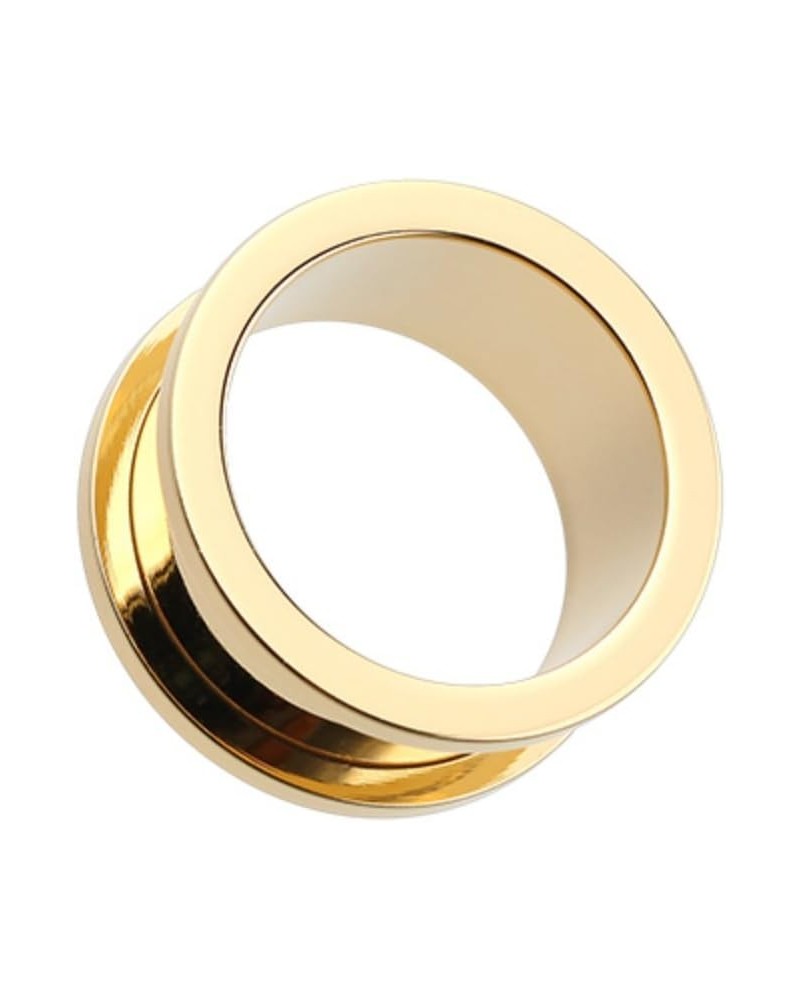 Gold Plated Screw-Fit Ear Gauge Tunnel Plug Earrings 4 GA (5mm) $9.90 Body Jewelry