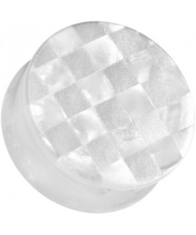 Marble Checker Double Flared WildKlass Ear Gauge Plug (Sold as Pairs) 1" (25mm) White $14.29 Body Jewelry