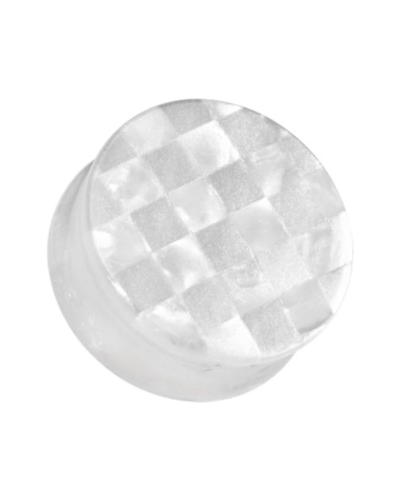 Marble Checker Double Flared WildKlass Ear Gauge Plug (Sold as Pairs) 1" (25mm) White $14.29 Body Jewelry