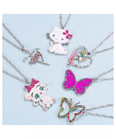 3/6 Pcs Cute Necklaces for Teen Girls - Adorable Pastel Crystal Necklace for Little Girls - Unicorn Gifts for Girls - Fairy G...