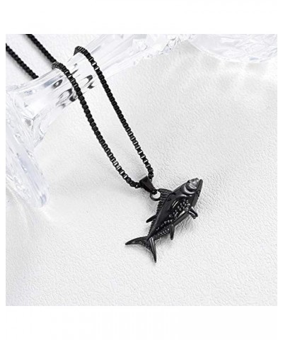 Fish Stainless Steel Cremation Jewelry for Ashes Urn Necklaces Keepsake Memorial Lockets Pendants for Human Ashes Black1 $11....