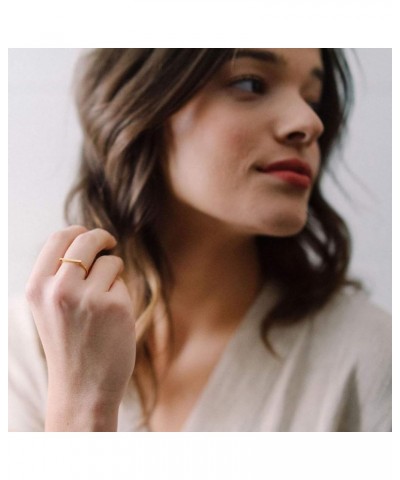 Long Bar Ring in Gold, Rose Gold, or Silver | Minimalist, Delicate Jewelry Silver $10.20 Rings