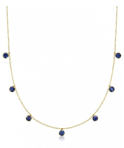 RS Pure 1.40 ct. t.w. Bezel-Set Sapphire Station Necklace in 14kt Yellow Gold. 16 inches $142.20 Necklaces