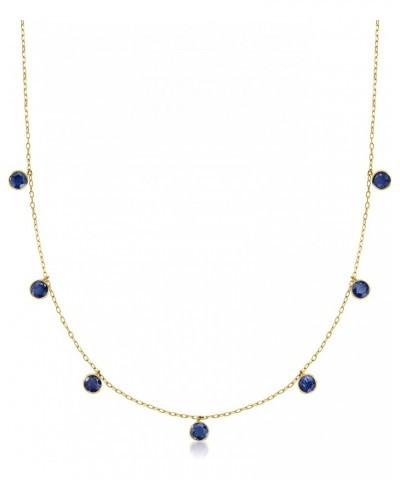 RS Pure 1.40 ct. t.w. Bezel-Set Sapphire Station Necklace in 14kt Yellow Gold. 16 inches $142.20 Necklaces