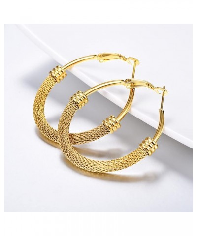 Chunky Hoop Earrings for Women, 30/40/60/80mm Stainless Steel Hoops, Gold Hoop Earrings, Simple & Polished Thick Ear Jewelry,...