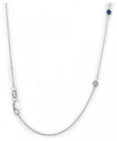 1/2 Ct tw Genuine Blue Sapphire & Diamond By The Inch 18" Necklace $174.60 Necklaces