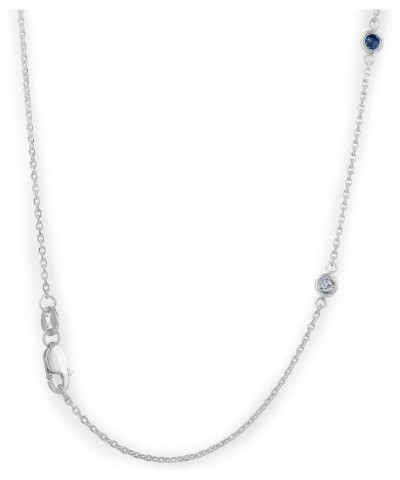 1/2 Ct tw Genuine Blue Sapphire & Diamond By The Inch 18" Necklace $174.60 Necklaces