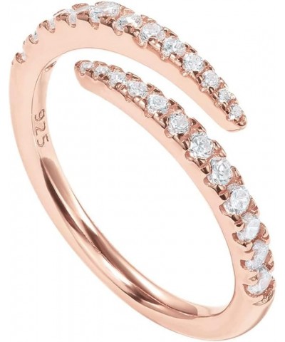 14K Gold Plated Cubic Zirconia Open Twist Eternity Band for Women 10 Rose Gold $12.83 Rings