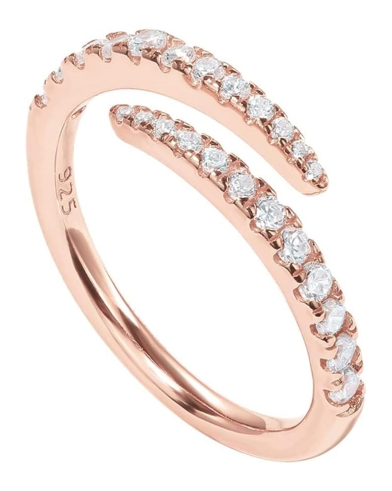 14K Gold Plated Cubic Zirconia Open Twist Eternity Band for Women 10 Rose Gold $12.83 Rings