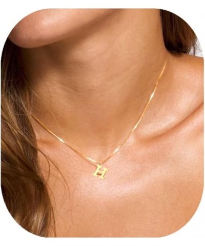 Initial Necklaces for Women Girls, Dainty Gold Necklace for women Trendy A-Z Initial Necklace Gold Chain Necklace Herringbone...